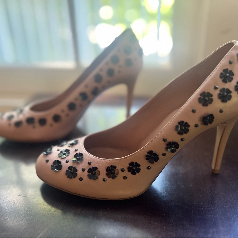 Red Valentino sz 40 blush pink pumps with floral - Picture 4 of 6